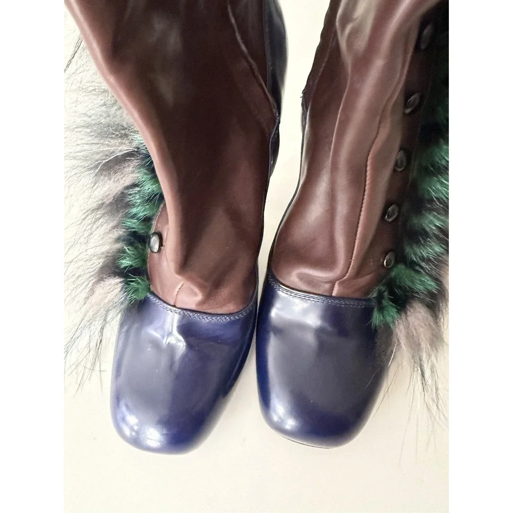 Fendi Couture Karl Lagerfeld Feather Runway Ankle Boots Booties 36 6 5.5 - Picture 4 of 15